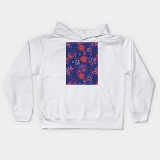 Hand Drawn Flowers Line Art Illustration Kids Hoodie